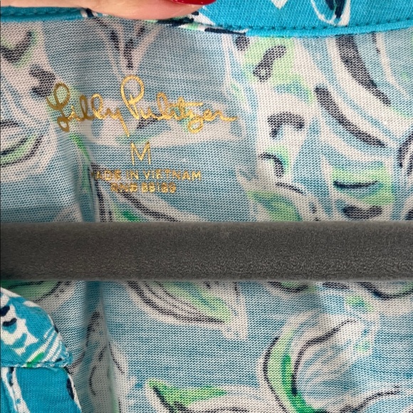 Lilly Pulitzer Turquoise and White Long Sleeve Dress - Picture 2 of 4